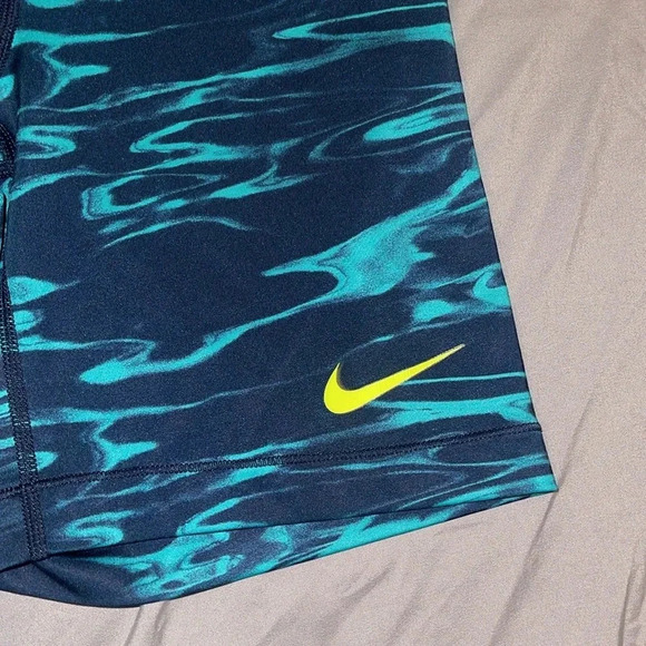 Nike pro biker shorts blue green print size small - Picture 2 of 8